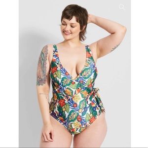 NWOT ModCloth Tropical Parrot Bonita One-Piece Swimsuit - 1X
